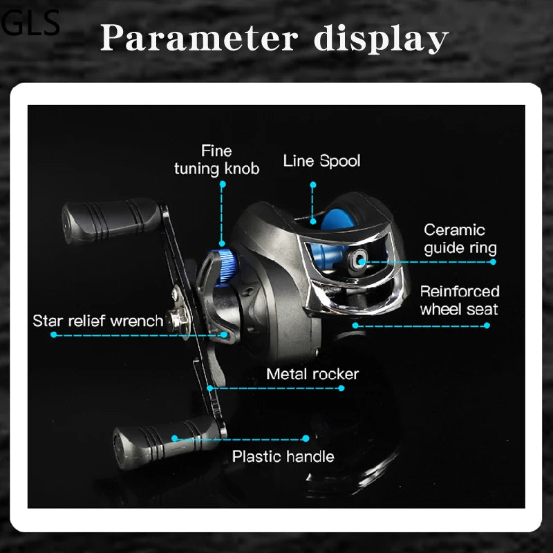 Winter Baitcasting Reel with Magnetic Brake and Color Options