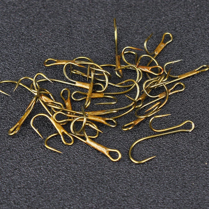 Double Golden Barbed Hooks for Pike and Perch
