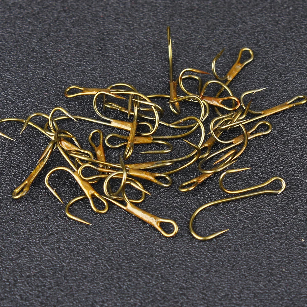 Double Golden Barbed Hooks for Pike and Perch