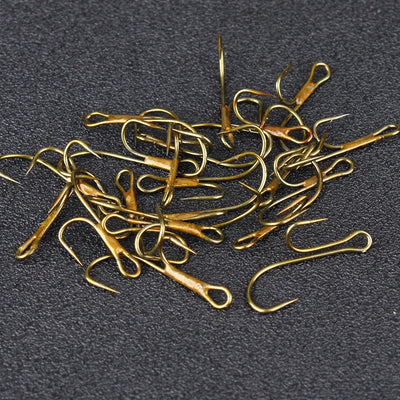 Double Golden Barbed Hooks for Pike and Perch