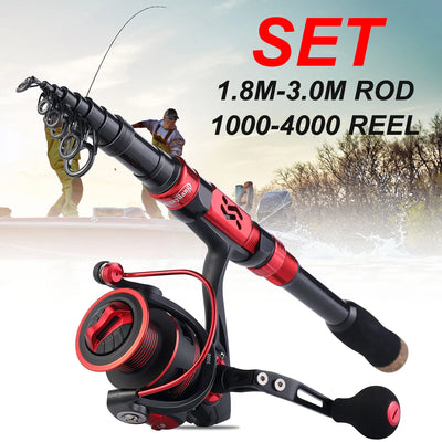 Portable Telescopic Fishing Combo with Reel