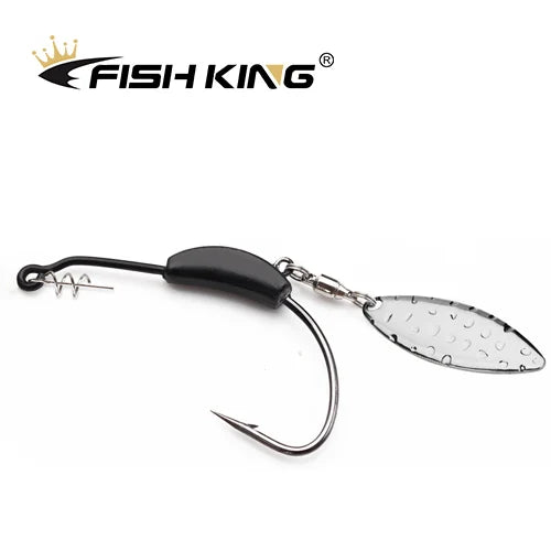 Offset Spinner Hooks with Metal Spoon and Jig Head