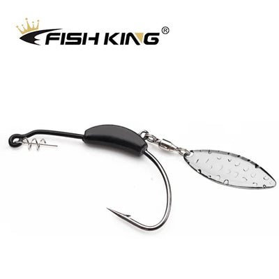 Offset Spinner Hooks with Metal Spoon and Jig Head