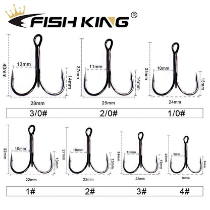 Nickel Treble Hooks for Hard and Soft Lures