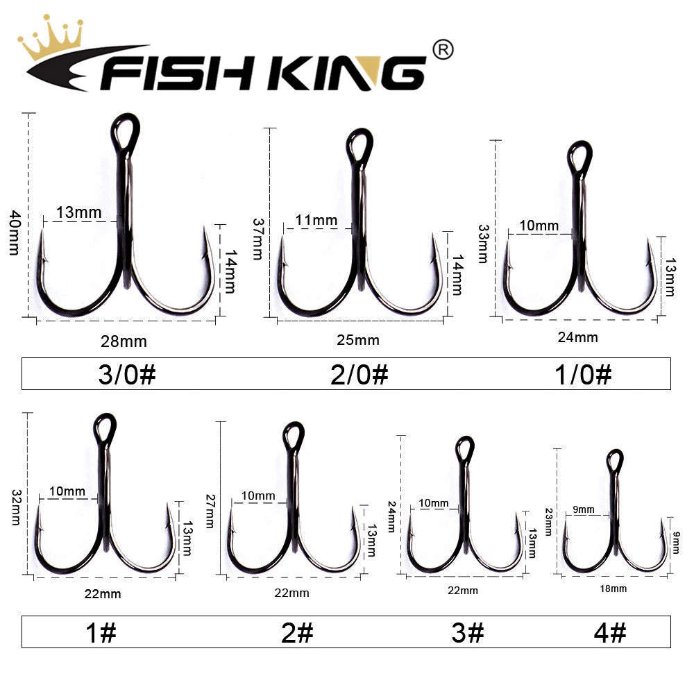 Nickel Treble Hooks for Hard and Soft Lures