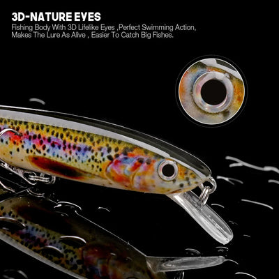 Black Minnow Floating Wobbler for Pike