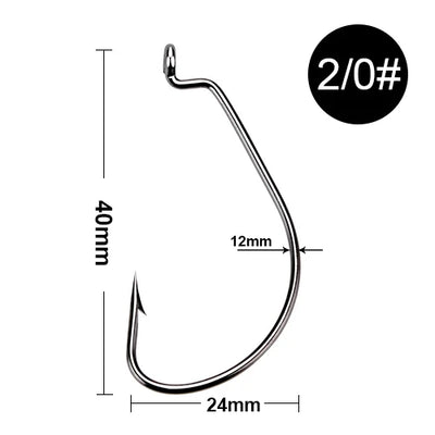 Soft Worm Crank Hooks with Wide Super Lock