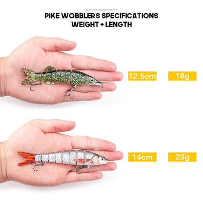 8-Segment Jointed Swimbait Set for Pike and Bass