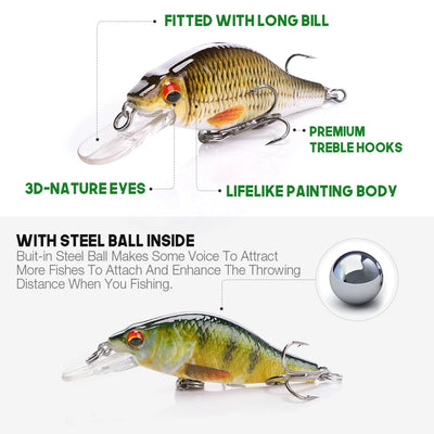 Floating Minnow Lure Set for Pike Fishing