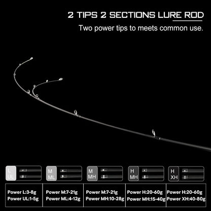 Falcan II Carbon Lure Fishing Rod with Ceramic Guides