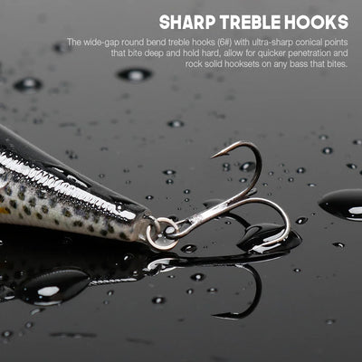 Topwater Floating Popper Crankbait for Pike