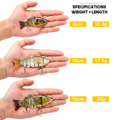 Jointed Sinking Swimbait Lures for Pike