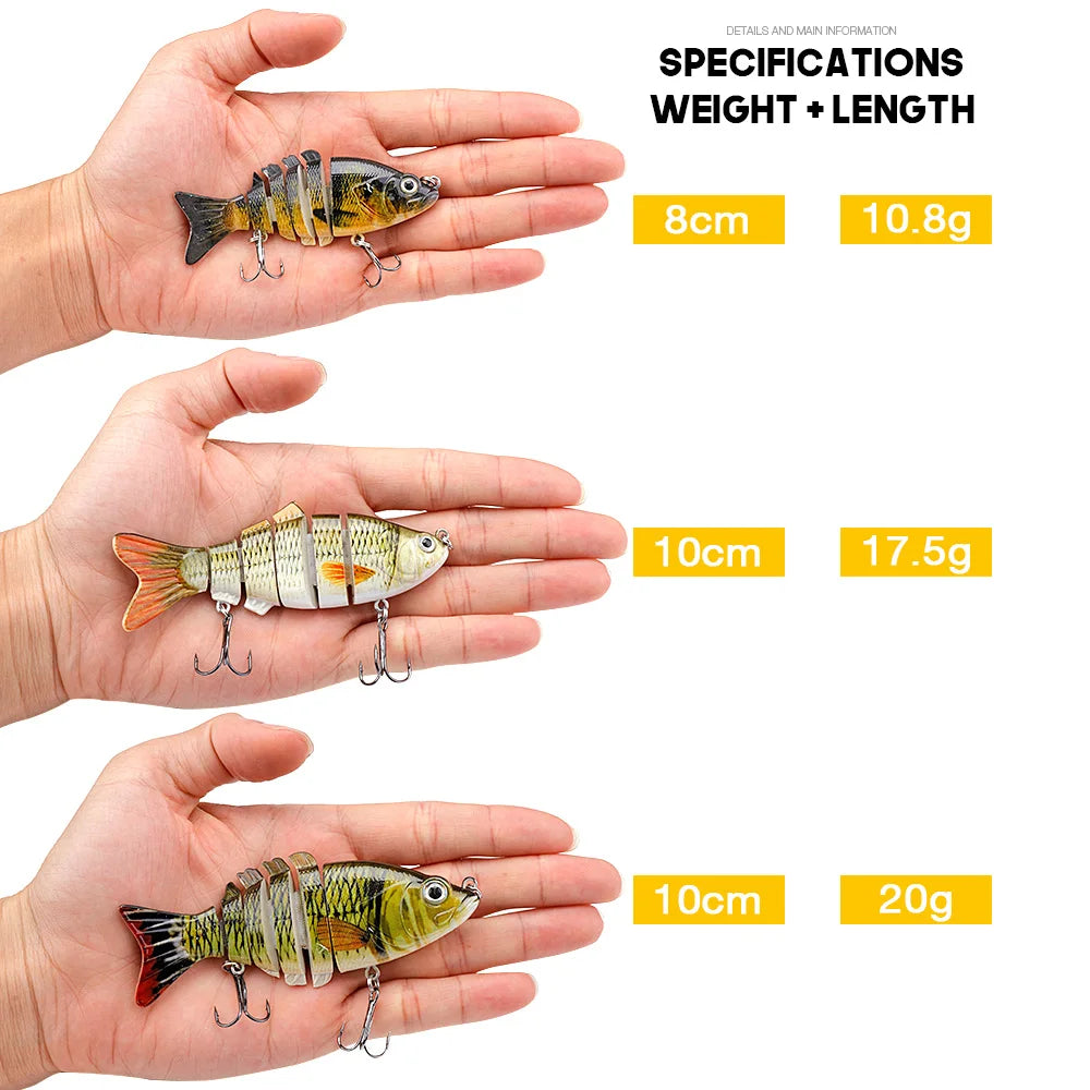 Jointed Sinking Swimbait Lures for Pike