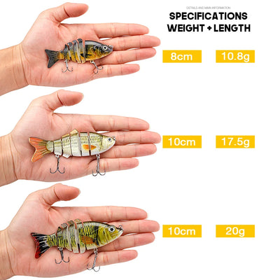 Jointed Sinking Swimbait Lures for Pike