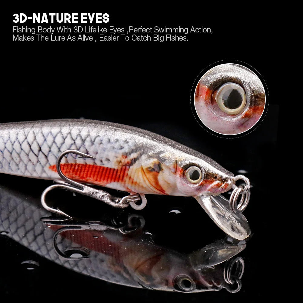 Mini Plastic Minnow Lure Kit for Bass Fishing