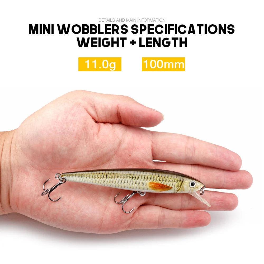Black Minnow Floating Wobbler for Pike