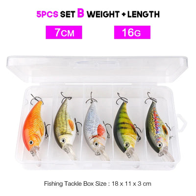 Floating Rattling Crankbait Lure Set for Pike