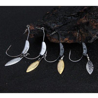 Offset Spinner Hooks with Metal Spoon and Jig Head