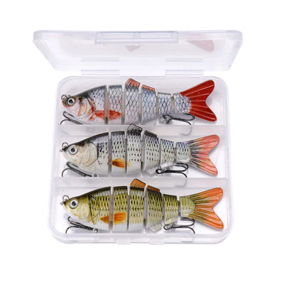 Sinking Pike Wobbler Lure Kit with Tackle Box