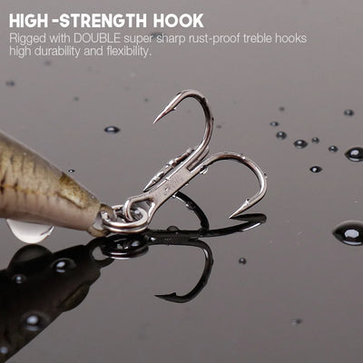 Rattling Floating Minnow Crankbait for Pike