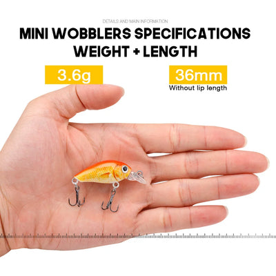 Mini Wobblers Lure Set with Tackle Box