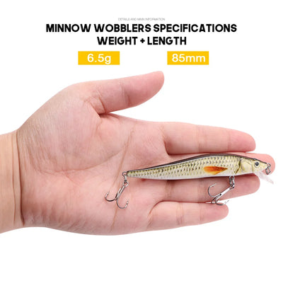 Black Minnow Floating Lure Set for Pike