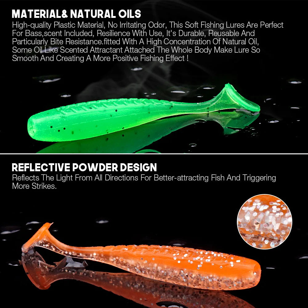Soft Shad Lure Pack for Pike and Bass Fishing