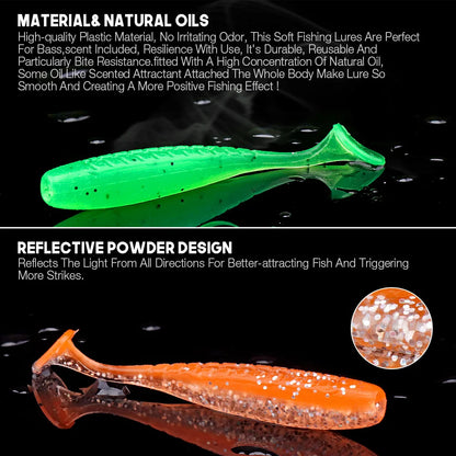 Soft Shad Lure Pack for Pike and Bass Fishing