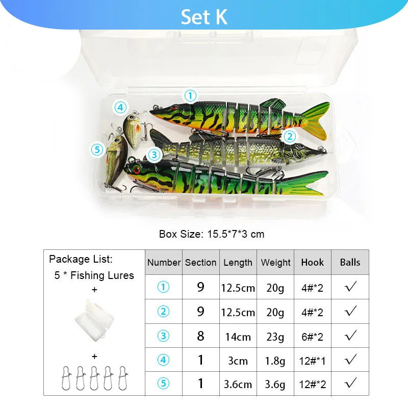 Fishing Lure Set with Crankbaits and Swimbaits
