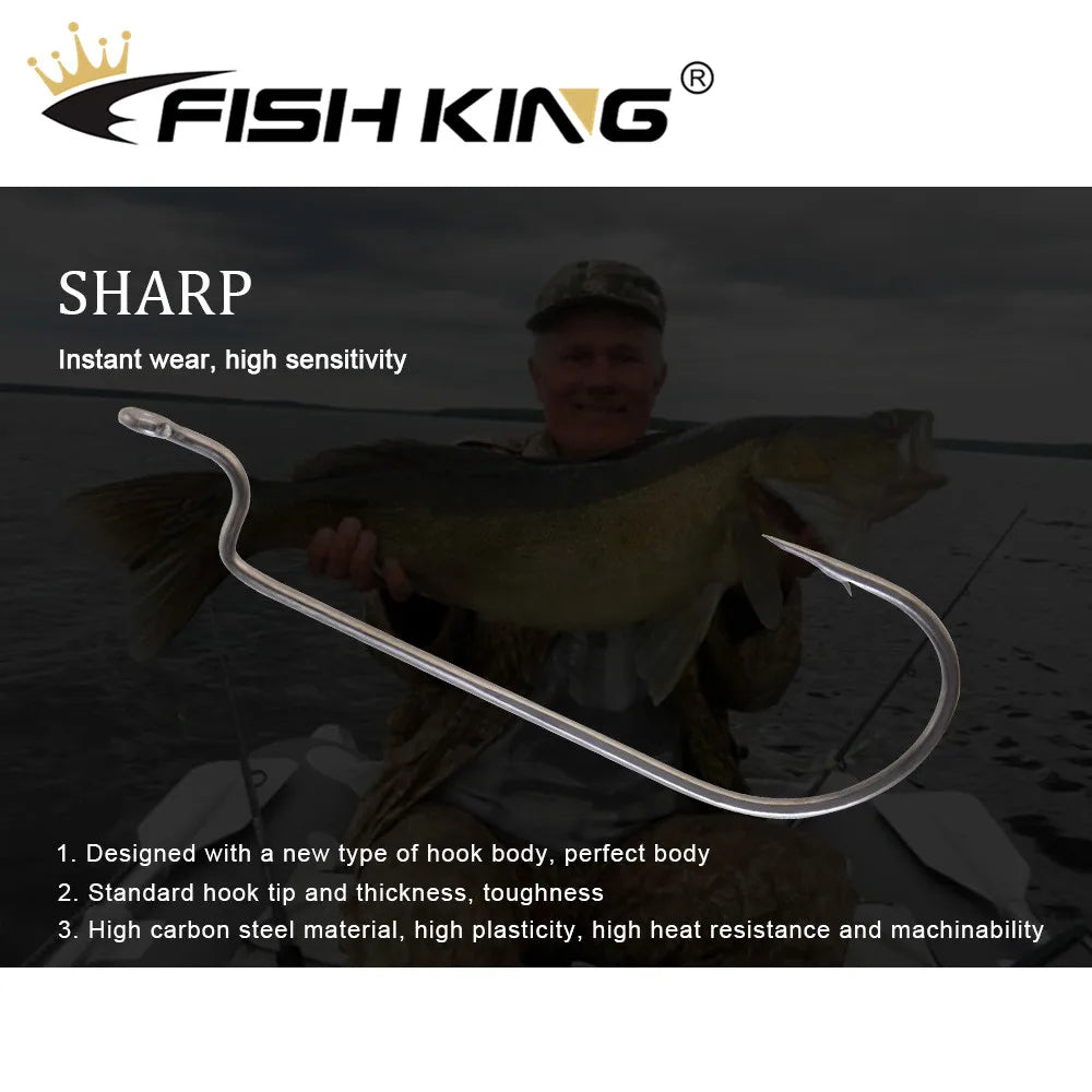 Offset Barbed Carp Hooks for Soft Worm Baits