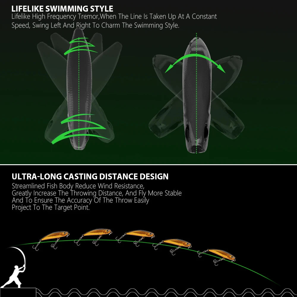 Lipless Sinking Stickbait for Sea Bass Fishing