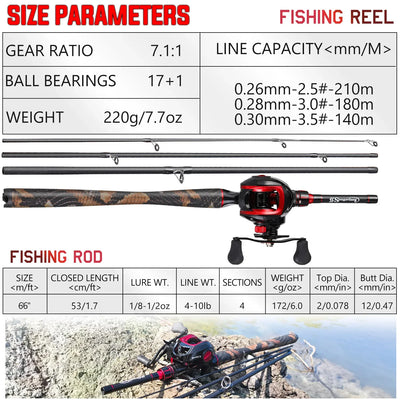 Portable Casting Combo with Rod and Reel