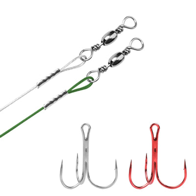 Steel Treble Hooks with Wire for Carp and Bass