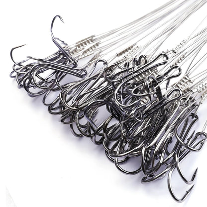 Double Barbed Hooks with Line for Carp Fishing