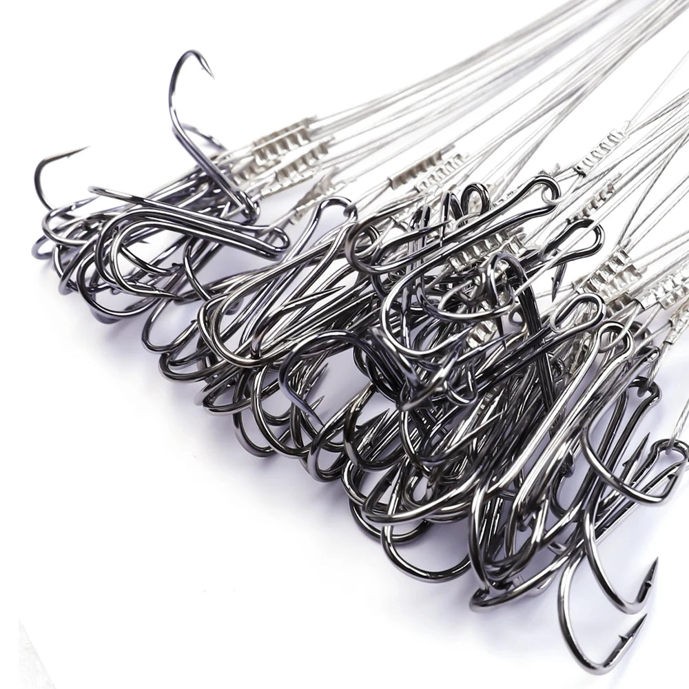 Double Barbed Hooks with Line for Carp Fishing