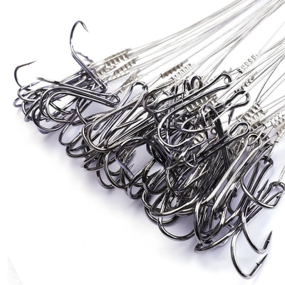 Double Barbed Hooks with Line for Carp Fishing