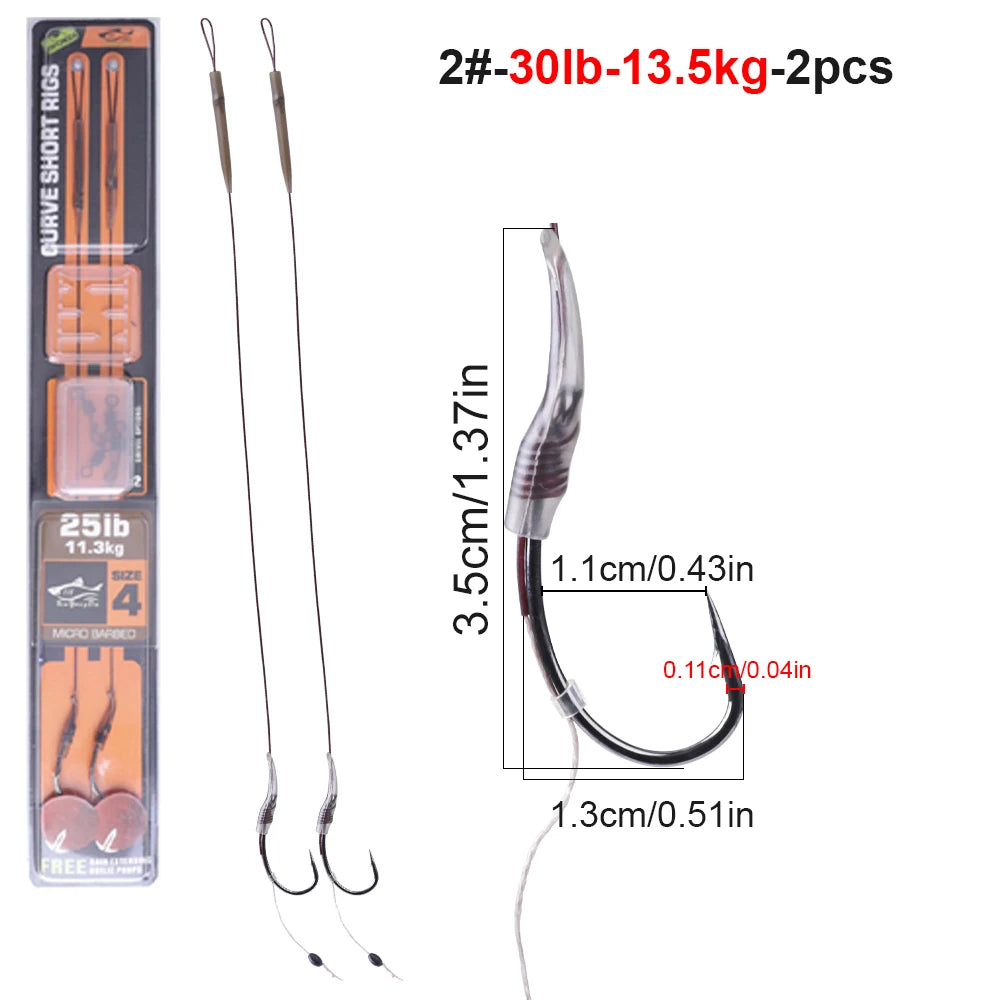 Carp Hair Rig Hooks with Boilie Stoppers