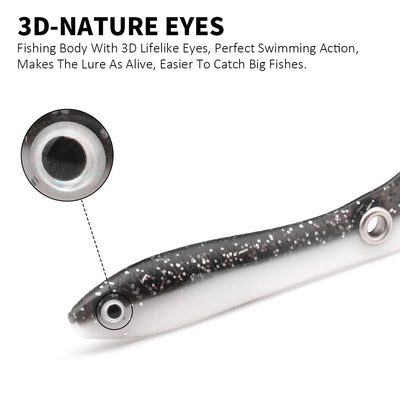 Soft Bionic Loach Lures with 3D Eyes