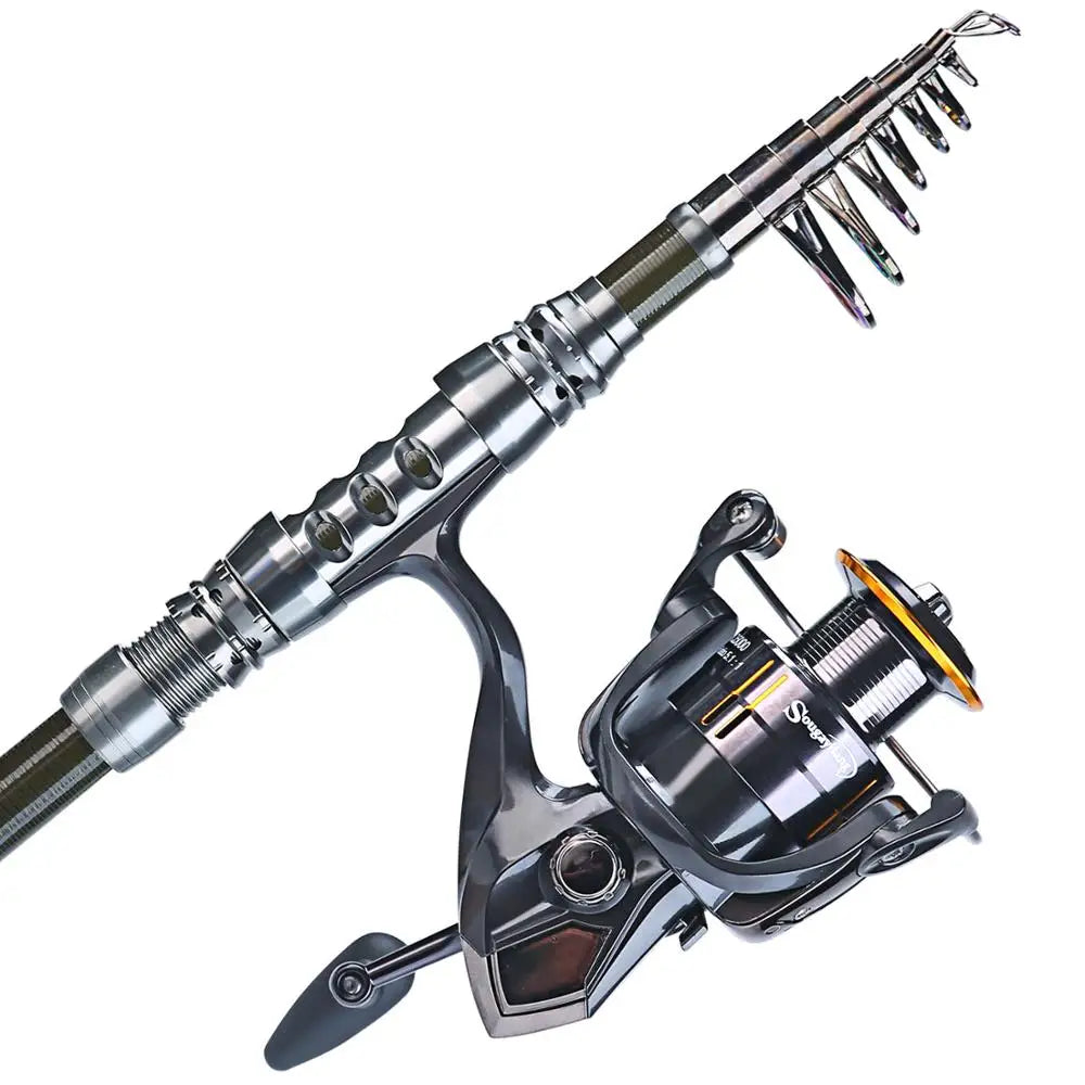 Telescopic Carp Rod Set with Metal Reel