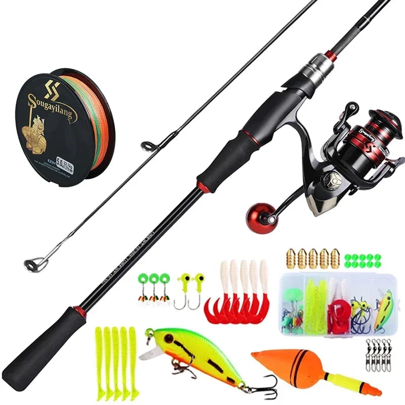 Spinning Rod Reel and Lure Combo for Bass and Trout