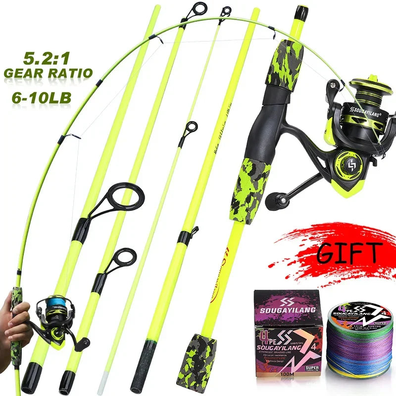 Compact Spinning Rod Set for Freshwater Fishing