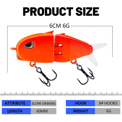 3D Glide Bait Sinking Wobbler for Deep Fishing