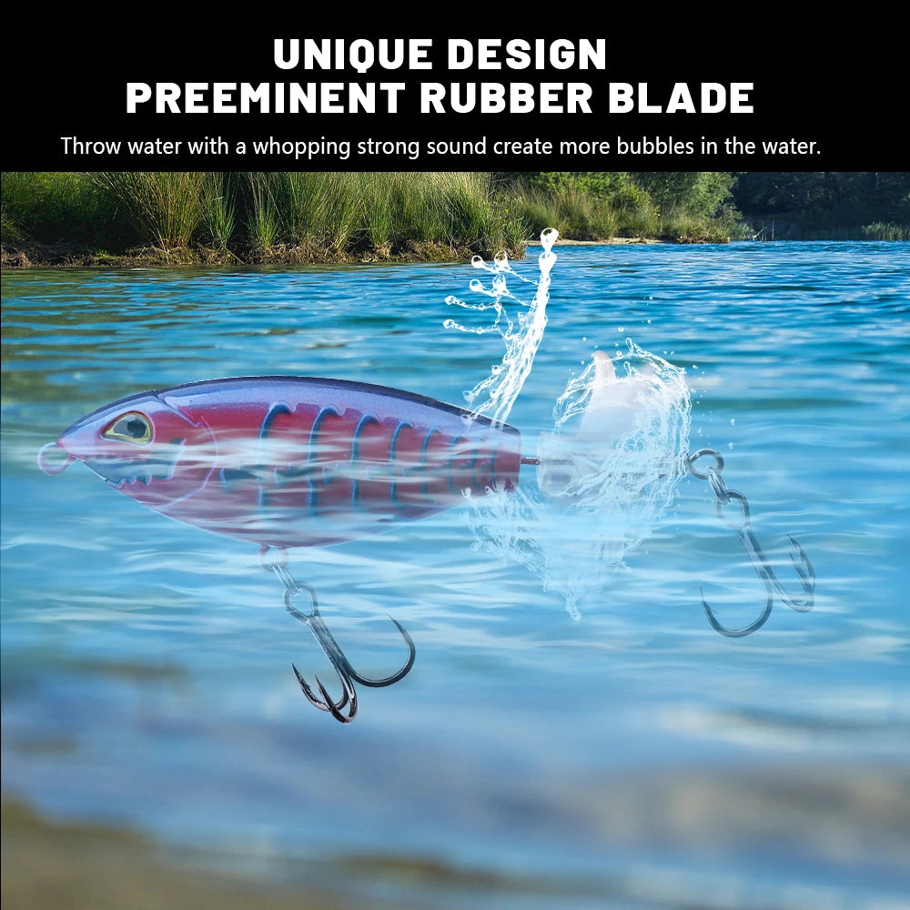 Topwater Double Tail Popper Lure for Bass