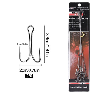 Double Barbed Hooks with Line for Carp Fishing
