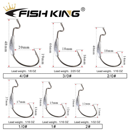 Wide Super Lock Hooks for Worm and Jig Fishing