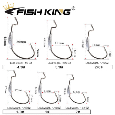 Wide Super Lock Hooks for Worm and Jig Fishing
