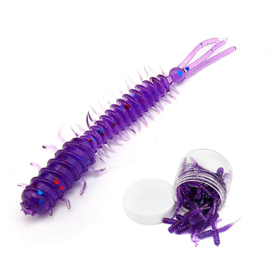 Soft Worm Silicone Bait Set with Portable Bottle