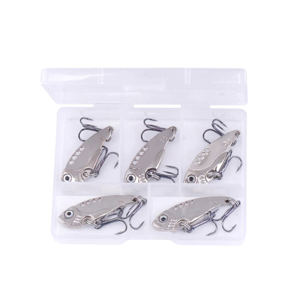 Metal Spinner Spoon Lure Set with Jig Baits