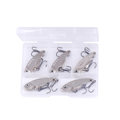 Metal Spinner Spoon Lure Set with Jig Baits