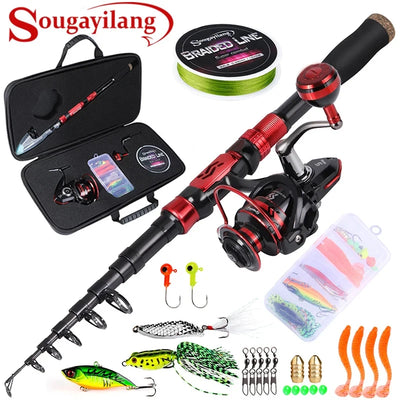 Telescopic Rod and Spinning Reel Fishing Kit